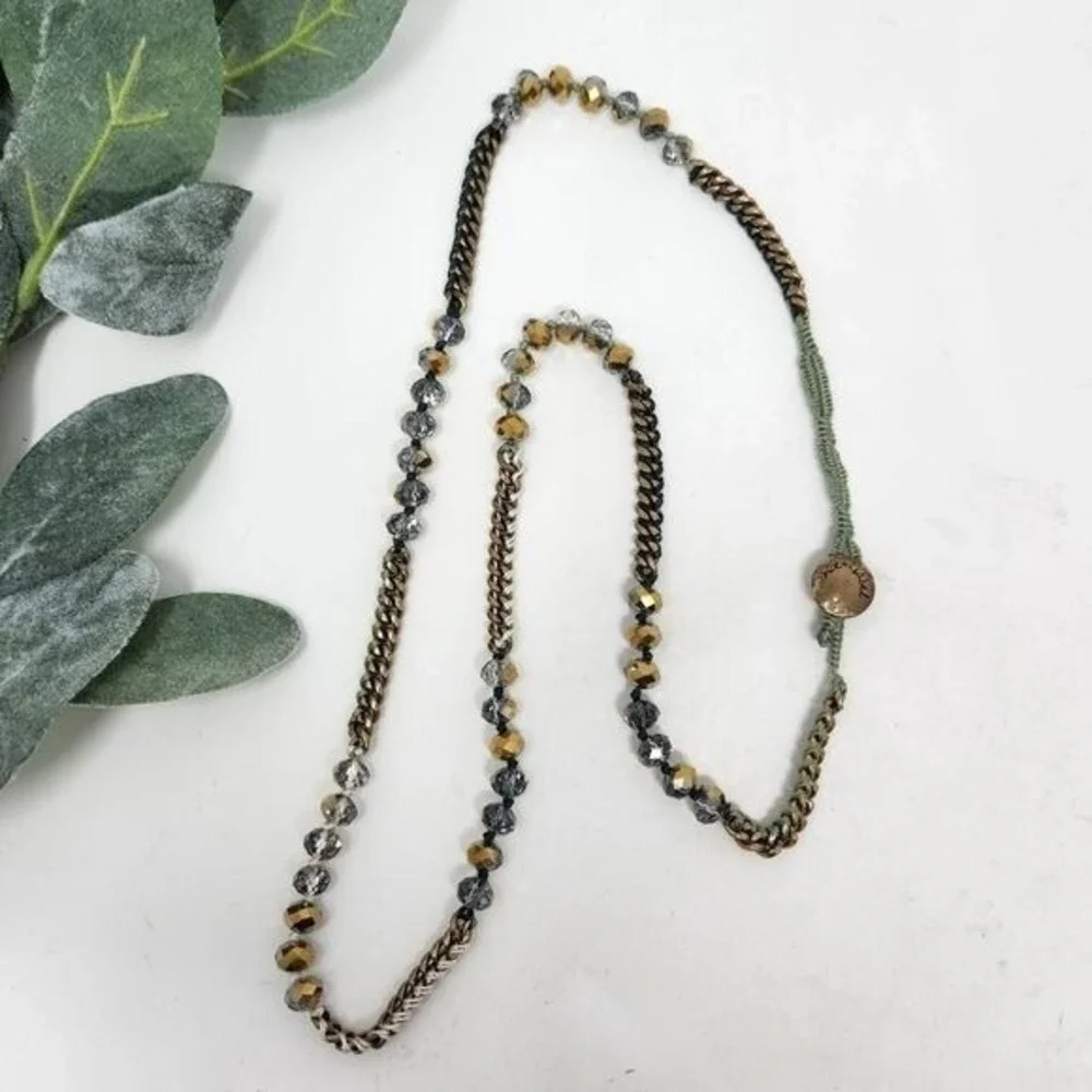 CHLOE‎ & ISABEL Faceted Bead Chain Thread Necklace